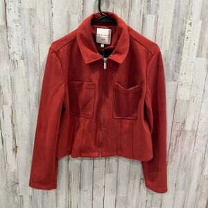 Bagatelle Orange Faux Suede Crop Jacket - Women's Medium